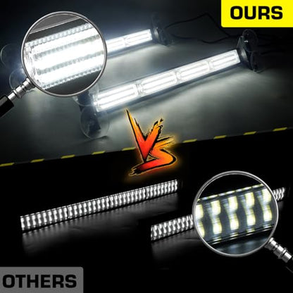 2x17.7 Emergency Traffic Advisor Strobe Lights Bar for Vehicles Trucks Safety Warning Lights w/Remote Control, Caution Lights for Construction Vehicles Trucks, White - color: #09 White
