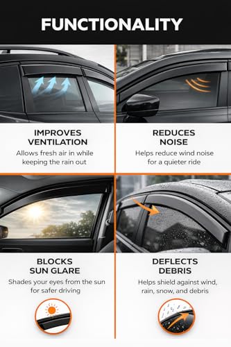 2019-2026 Tape-On Rain Guards for Chevrolet Blazer (Crossover) Side Window Visor Deflectors LT RS Premier Durable Tinted Shades 2020 2021 2022 2023 2024 2025 - size: For Chevy Blazer (Crossover) 2019-2026