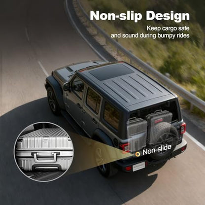 Cargo Mat fit for 2018-2026 Jeep Wrangler JL 4X4 with OEM Subwoofer, All-Weather Guard Trunk Mat Cargo Liners Heavy Duty Waterproof Odorless Durable Wrangler JL 4 Door - NOT FIT 4XE OR JK - style: 7) for Jeep Wrangler JL With Subwoofer 2018-2026 Cargo Lin