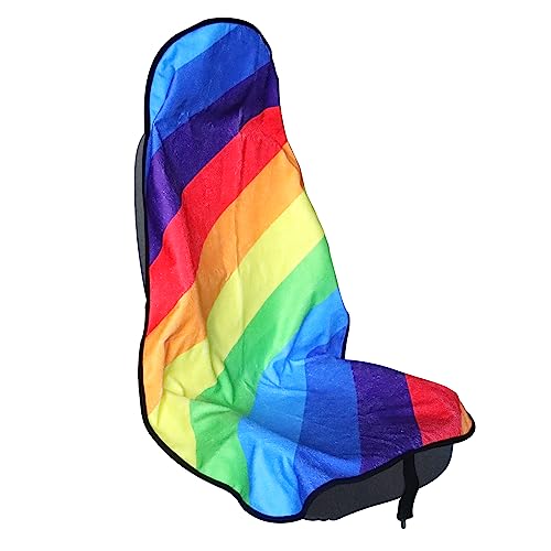 Car Seat Cover Protector Front Seats,for Gym Workout,Running,Swimming,Beach and Hiking,Waterproof Sweat Towel Bucket Seat Covers for Cars SUV Trucks (Rainbow, 1Pcs) - color: Rainbow, size: 1Pcs Front Seat Towel