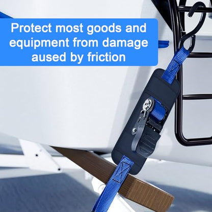 2 PCS Universal Tie Down Strap Protector Sleeve,Protective Sleeves for Ratchet Straps,Preventing Damage to Boat, Trailers, Kayaks, Yacht,Trucks, Waverunner, 4 x 12 Inches(Black)