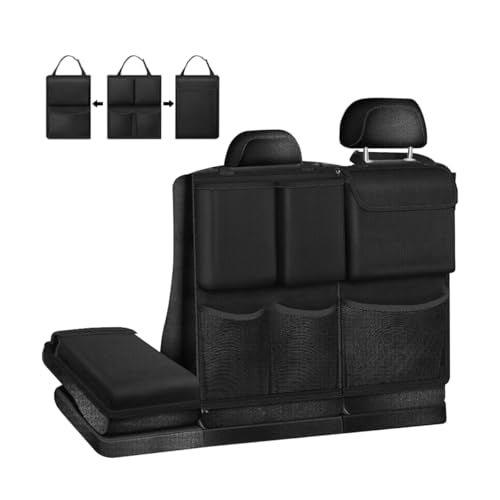 Mandark Car Trunk Organizer, Detachable Vehicle Seatback Hanging Storage Container with Zippers, Large Capacity Waterproof Auto Seat Back Trunk Bag Accessories, Universal for Most Vehicles (Black) - color: Black