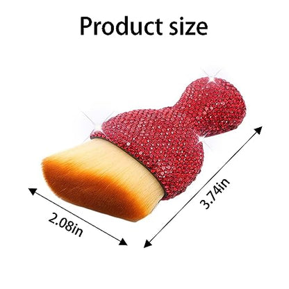 zipelo Auto Interior Dust Brush, Car Detailing Cleaning Brush with Diamond, Bling Handle Soft Bristles Dusting Tool, Scratch Free Dirt Clean Brushes for Vehicle Dashboard, Air Conditioner Vent (Red) - color: Red