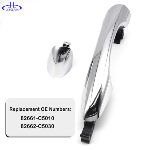 Exterior Door Handle Front Right Passenger w/Cover Compatible with 2016-2020 Kia Sorento, Replaces# 82651C5010,Chrome - size: Front Right