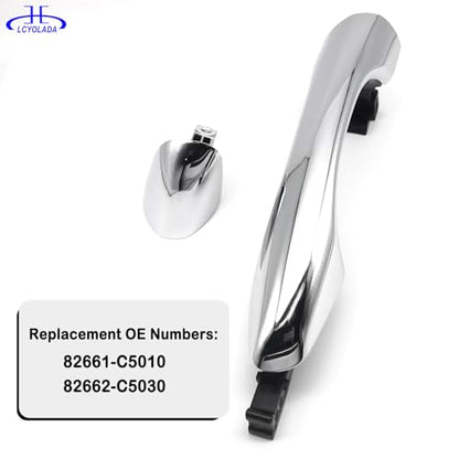 Exterior Door Handle Front Right Passenger w/Cover Compatible with 2016-2020 Kia Sorento, Replaces# 82651C5010,Chrome - size: Front Right
