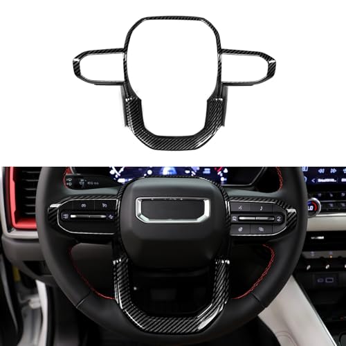 Car Car Steering Wheel Decal Sticker ABS Carbon Fiber Interior Trim Cover for Chevrolet Colorado/GMC Canyon 2023 2024 2025 2026 Accessories - color: Carbon Fiber Grain