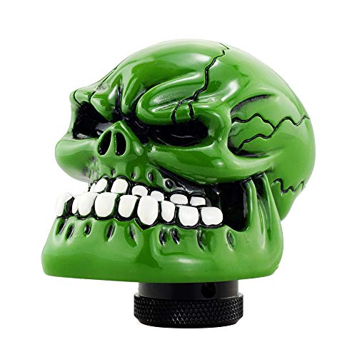 Green Skull Manual Automatic Gear Shift Knobs - color: Green