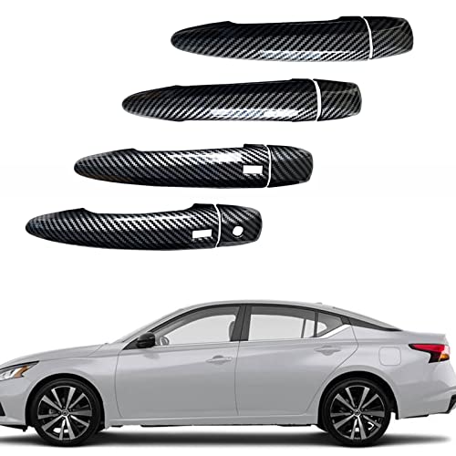 Door Handle Covers Trim Fit for Nissan Sentra Sedan 2020-2022 Kit for Nissan Altima Sedan 2019-2022 Compatible with Nissan Rogue SUV 2021 2022 Accessories (Carbon Fiber) - color: Carbon Fiber