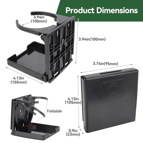 2pcs Foldable Cup Holder Adjustable Wall Mounted Cup Holder 60-100MM Wall Car Desk Drink Holder for Home Trucks RVs Vans Boats Campers Caravans (Black) - color: Black