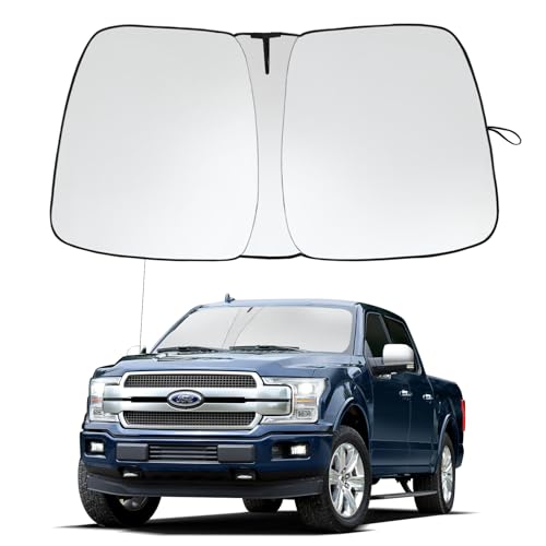 Front Windshield Sunshade fit for F150 2015-2020 UV Ray Reflector Foldable Car Shade Automotive Windshield Sunshades Ford F150 Accessories Windshield Sun Shade |Keeps Your Vehicle Cool| - size: Fit for F150 2015-2020