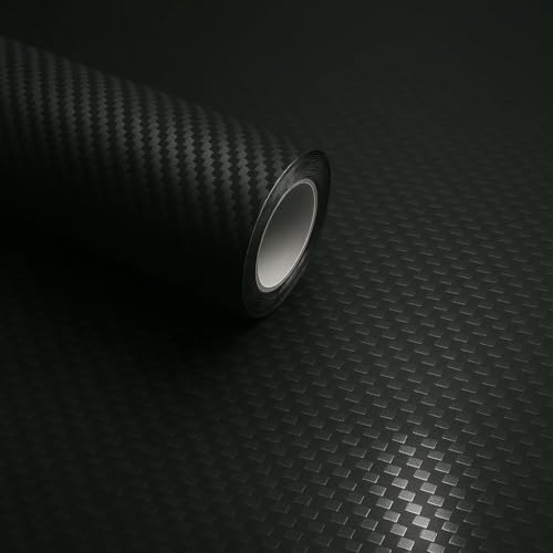 RockRose 3D Matte 3D Black Carbon Fiber Vinyl Wrap, Anti-Wrinkle, Air Release Automotive Bubble Wrap, Self Adhesive Car Vinyl Sticker DIY Decals 5FT x 15FT - color: 3D Black, size: 5FT x 15FT