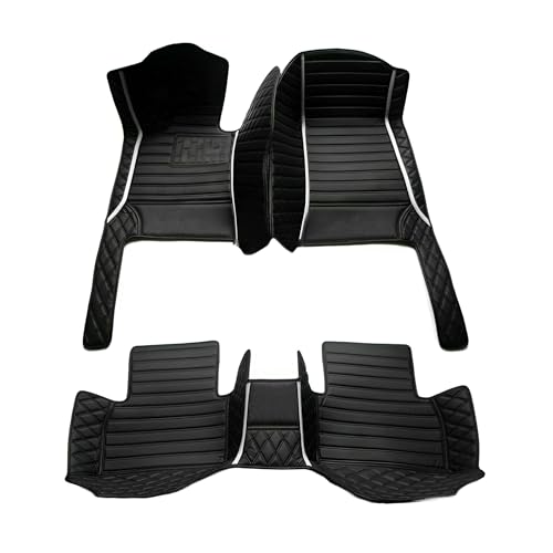 Customized Personalized Car Mats - All Weather Men's and Women's Floor mats Suitable for 99% of vehiclesPads Protection Non-Slip Leather Floor Liners (Black Rice Stripe) - color: Black rice stripe
