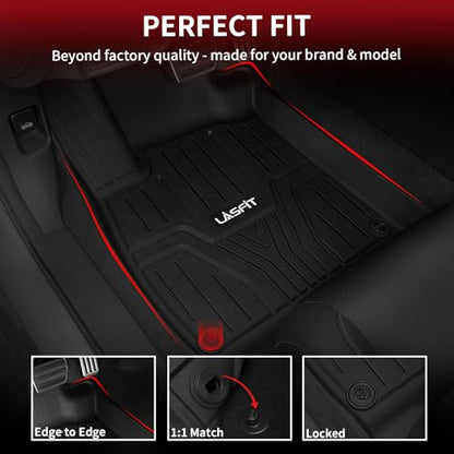 LASFIT Floor Mats for Honda Pilot 2023 2024 2025 2026 (7&8 Seats), All Weather Custom Fit TPE Odorless Anti-Slip Floor Liner 1st & 2nd & 3rd Row, Black - style: 7）For Honda Pilot | 2023-2026 | 1st & 2nd & 3rd