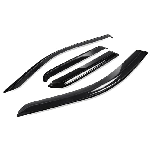 Auto Dynasty Window Visors Compatible with 2019-2024 Ram 1500, 4Pcs Front & Rear Tape-On Window Vent Visor Deflectors Rain Guard, Glossy Dark Smoke - size: 19-24 Ram 1500 Extended Cab