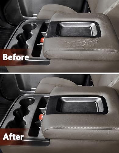 KBH Center Console Armrest Cover Replacement for Chevy Silverado & GMC Sierra 1500 2500 3500 2014-2018, Vinyl Leather Upholstery, Split Bench Jump Seat (Cocoa Dune Brown) - color: Cocoa Dune Tan, size: Jump Seat Console, Silverado Sierra 2014-2018