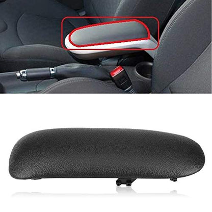 Qiilu Center Console,Artificial Leather & Plastic Black Center Console Armrest Lid Cover Pad for
