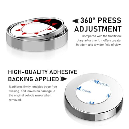 2 PCS Car Blind Spot Mirror, 360 Degree Large Viewing Angle Round Mirror, 2" HD Glass Convex, Universal for Cars SUV and Trucks (Silver) - color: Silver