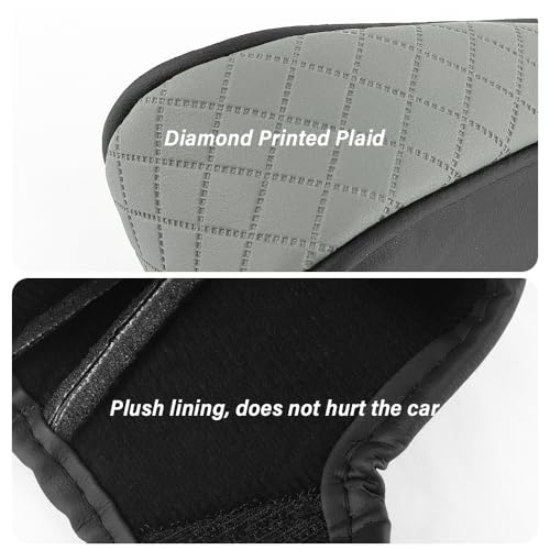 Stacool Leather Gear Shift Cover Diamond Embroidery Design,Durable Shift Knob Cover for Shift Lever Protection,Universal Car Gear Shift Cover Car Accessory Suitable for Cars,Trucks,SUVs (Dark Gray) - color: Dark Gray
