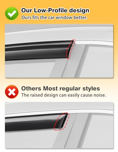 Tape-On 6pcs Rain Guards Window Visors Fit for Toyota RAV4 2019 2020 2021 2022 2023 2024 2025, Low-Profile Window Deflectors for RAV 4, Out-Channel Vent Shades Smoked - size: Fit for 2019-2025 Toyota RAV4