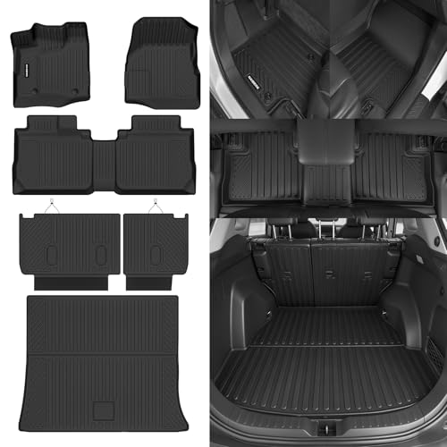 Naibeve Floor Mats for 2012-2017 Chevy Equinox/GMC Terrain Trunk Mat Cargo Mat Back Seat Cover Protector for Chevrolet Equinox Waterproof Interior Accessories - size: 9)Equinox Set|2012-2017