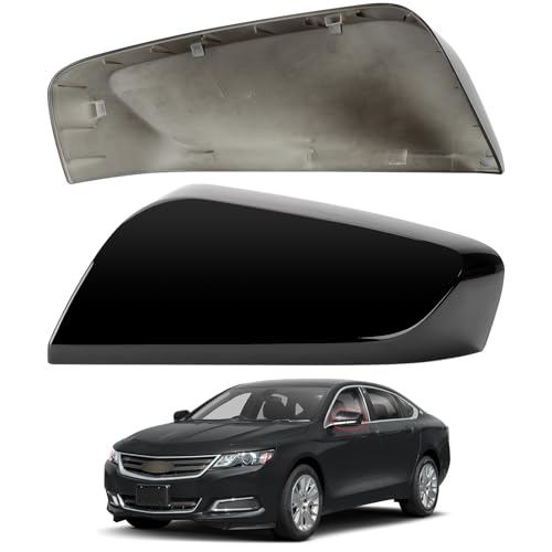 Driver Side Mirror Cover Replacement for Chevrolet Chevy Impala 2014 2015 2016 2017 2018 2019 2020 - Left Side Mirror Covers, Rear View Mirror Cap Accessories Black - color: Black, size: Driver Side (Left)
