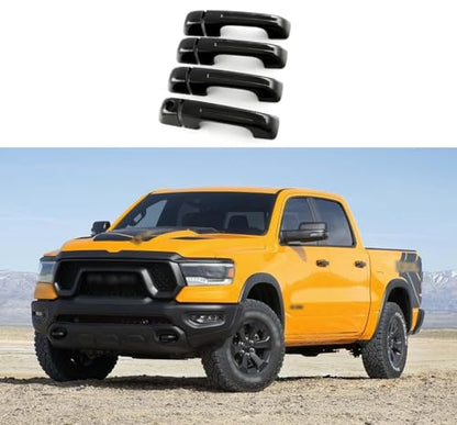 Car Accessories Fit for Dodge Ram 1500 2025 2024 2023 2022 2021 2020 2019 Door Handle Cover Trims （Glossy Black W/O Smart Hole ABS 8PCS - color: Glossy Black W/O Smart Hole