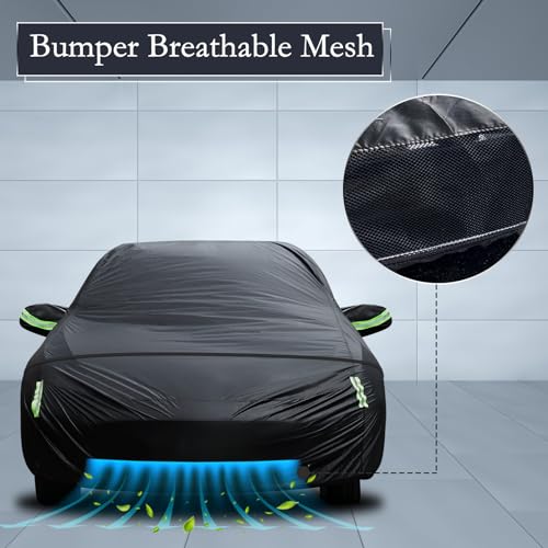 Migaven 6 Layers Car Cover Custom Fit for Model 3 Car Cover 2017-2026 Waterproof Full Exterior Cover Rain Snow Protection with Charging Port Ventilated Mesh Door Zipper - size: 6Layer For Model 3