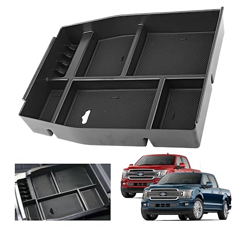 2018 F150 Console Tray Center Console Organizer Tray for 2015-2020 Ford F-150 Raptor Mid Armrest Glove Storage Box for Ford F150 2020 Accessories NOT for 2021 2022 F150 - color: 1520F150