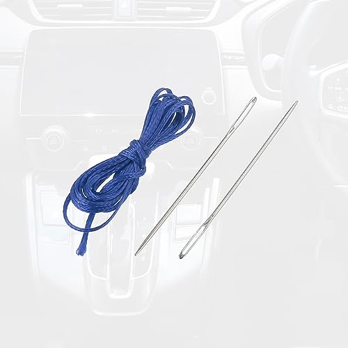 X AUTOHAUX Black Car Interior Faux Leather Gear Shifter Shift Knob Cover Transmission Shift Boot Lever for Honda CR-V 2017-2021 Blue Stitches - color: Blue