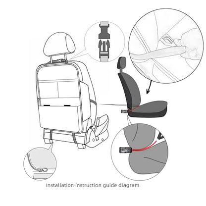 TAIKOO Seat Back Protector + Large Capacity Pocket Storage Organizer,Preventing the Impact of Children Stepping on the Seat Backrest (Black) - color: Black