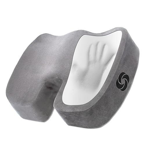 Samsonite Memory Foam Seat Cushion – Ergonomic Cushion for Office Chair, Tailbone Pressure Pad, Coccyx Support for Sciatica, Supportive Seat for Car, Desk, and Gaming Chairs, Grey - color: Grey
