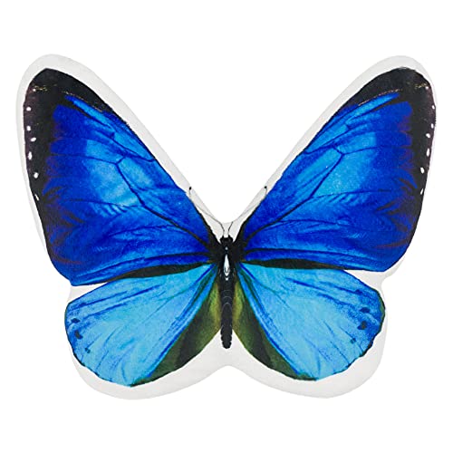 JWH 3D Butterfly Shaped Pillow Print Neck Cushion for Car Travel Plane Airplane Trip Headrest Long Flights Essentials Cute Head Rest with Elastic 8 x 12 Inch Royal Blue - color: Z Neckblue