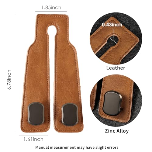 KINIVA Car Seat Headrest Storage Hooks, Set of 2, Suede PU Leather, Double Hooks (06-Brown 4 Pack) - color: 06-Brown 4 pack