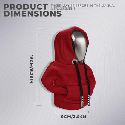 Gear Shift Hoodie, Gear Shift Cover, Fashionable Hoodie Automotive Gear Shift Knob Protector, Car Accessories Mini Sweater Gear Shift Knob Cover for Car Gear Shift Levers (Red) - color: Red
