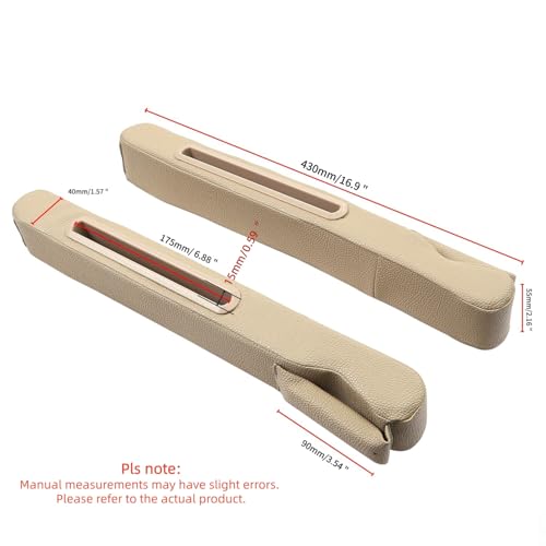 Car Seat Gap Filler 2 Pack,Car Seat Gap Filler Organizer,Car Seat Gap Plug with Storage Slot,3 in 1 Car Seat Gap Filler,Prevent Small Items from Falling(Beige) - color: beige