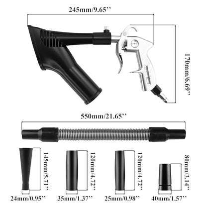 GOCCIDA 2IN1 Car Interior Detailing Air Blow Gun & vacunm Gun with Adjustable Air Flow Nozzle,Cleaning Gun Quickly Blasts Dirt and Dust from Surface Works with Air Compressor(Upgrade Rotate Tube) - color: white