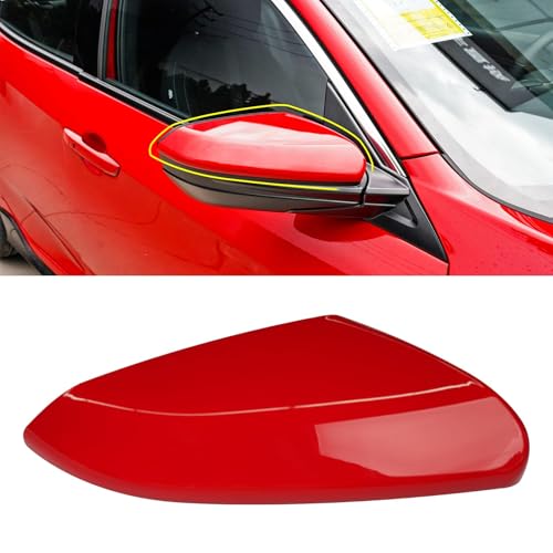 Moonlinks Compatible with 2016-2021 Honda Civic Passenger Side Mirror Cover Replacement,Red Mirror Cap for 10th Gen Civic,2019-2022 Insight,Right Side(1PC) - size: 10th-Right Red