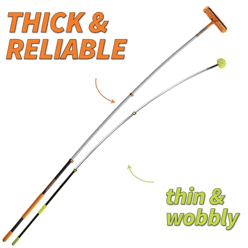 5-18 ft Window Washing Kit (24+ Foot Reach) // Window Cleaning Tool & Window Washer Squeegee with Telescopic Extension Pole // Best Indoor Outdoor Equipment - size: 18 feet