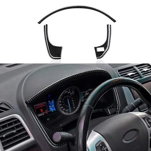 Car Carbon Fiber Decal Speedometer Surround Sticker Interior Trim Cover for Ford Explorer Sport 2010-2019 Accessories - color: Speedometer Surround