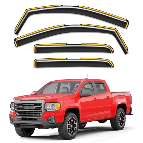 in-Channel Window Rain Guards Fit for Truck Chevy Colorado/GMC Canyon 2015-2022 Crew Cab, Extra Durable Window Visors Window Deflectors Vent Visors Vent Shades Car Accessories-4 pcs - size: Fit for 2015-2022 Chevy Colorado/GMC Canyon