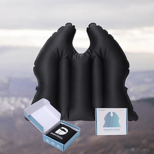 2 Pack Inflatable Seat Cushion, Lightweight, Waterproof, Suitable for Office/Home Chair Pad and Lumbar Pillow Support,Portable Air Seat Cushion for Travel,Car,Outdoor Stadium and Camping,Black - size: 2 PACK
