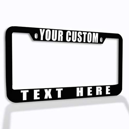 Speedy Pros Funny License Plate Frame Custom Personalized Text Zinc Cute Car Accessories License Plate Holder Black 2 Holes 1 Frame - color: Black 2 Holes