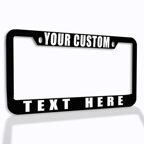Speedy Pros Funny License Plate Frame Custom Personalized Text Zinc Cute Car Accessories License Plate Holder Black 2 Holes 1 Frame - color: Black 2 Holes