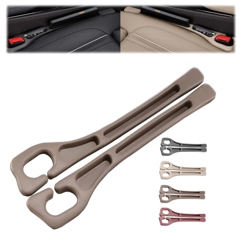 Car Seat Gap Filler Set of 2, Premium Interior Car Accessories, Multifunctional Car Storage Solution with Non-Slip Design, Fits Most Vehicles (Brown) - color: Brown