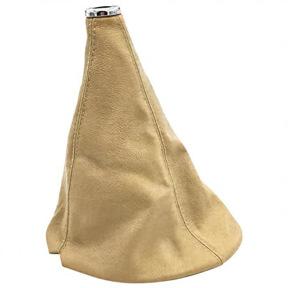 Automotive Shift Knob Dust Cover, Leather Construction, Shifter Boot Cover Replacement Part, Universal Fit for Manual/Automatic Transmissions Automotive Interior Accessories (Beige) - color: Beige