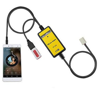 Car Audio Input Adapter, USB AUX CD Changer for Toyota Corolla 2005-2011, Camry 2006-2011, Auris 2007-2011, Avensis 2003-2011, Tacoma 2005-2011 - style: USB&AUX