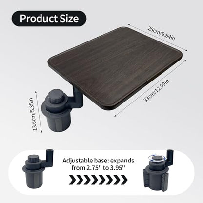 Car Desk Pro 360° Rotating Laptop and Food Tray Table, Universal Wooden Car Mount Compatible with Tesla Model 3/Y/S, Ford F150, Explorer, Maverick, SUV and Most Cars