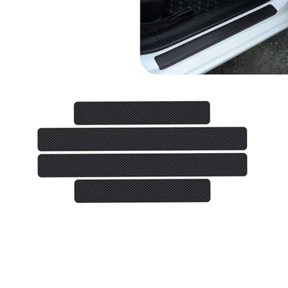 4 PCS Car Door Edge Guards Door Sill Protector, Anti-slip Texture Anti Stretch High Resilience Rubber Front Rear Side Door Step Protection Strips, Aids in Safe Travel Accessories (Black)