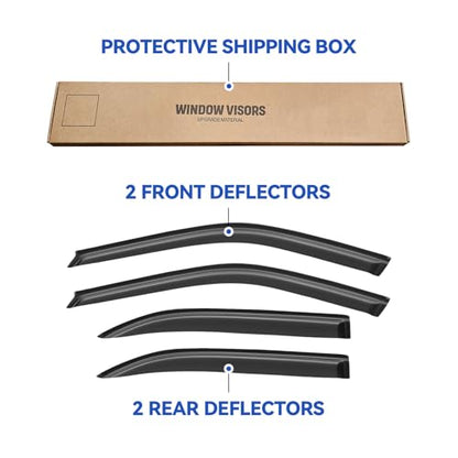 Window Visors Rain Guards Shield for 1996-2000 Honda Civic Sedan, Out-Channel Window Vent Wind Deflectors Visors Shades for 96-00 Civic - size: 1996-2000 Honda Civic Sedan