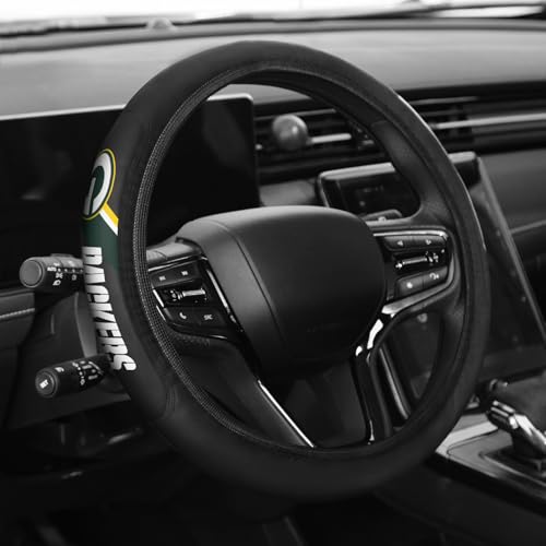 Sports Leather Steering Wheel Cover Car Accessories, Universal Size fit 14-15 Inch All Vehicle Steering Wheel Cover - color: P-N-N